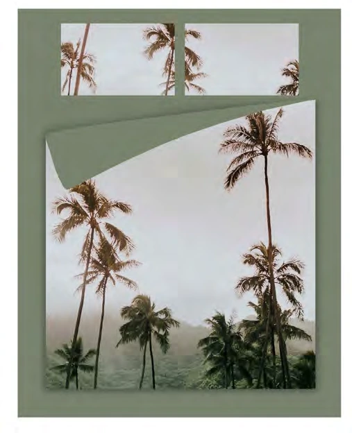 Green palm-print Covers bedding design