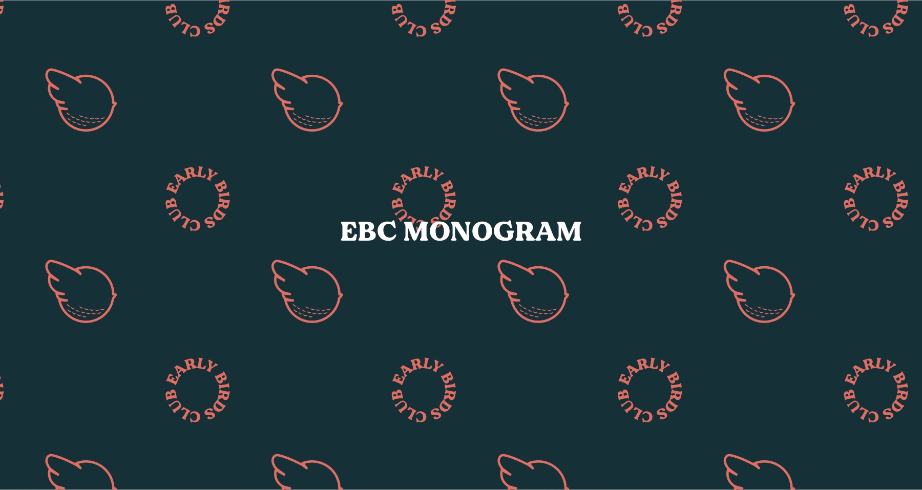 Early Birds Club monogram pattern